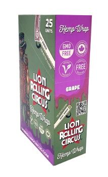 LION ROLLING CIRCUS HEMP WRAP GRAPE (25UD/DSPLAY-2UD/PACK)