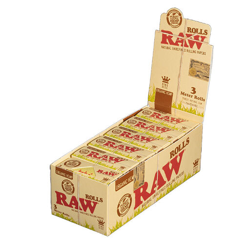 RAW ROLLS ORGANIC KING SIZE 3M (12 UNIDADES)