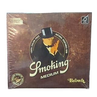 PAPEL SMOKING BROWN MEDIUM SIZE (4 DISPLAY/25LIB/50PAPEL)