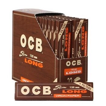 DISPLAY OCB VIRGIN PAPEL SLIM LONG + TIPS (32 LIBRILLOS)