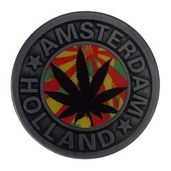 GRINDER METALICO AMSTERDAM HOLLAND 40MM 3 PARTES (JAMAICA/HOJA NEGRA5)