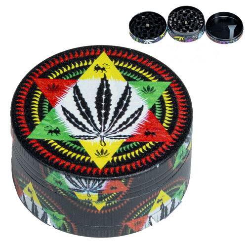 GRINDER METAL DECORADO MARIHUANA 3PARTES 50MM