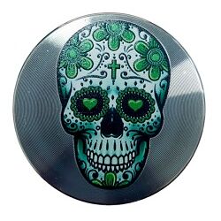 GRINDER METAL CALAVERA SKULL 50MM 4 PARTES PLATEADO(4)