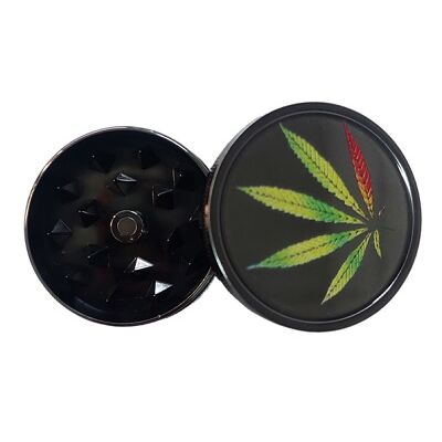 GRINDER PLÁSTICO PLATEADO 40MM HOJA RASTA