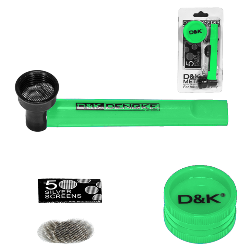 SET PIPA PLASTICO COLOR VERDE 90MM + REJILLA + GRINDER 30MM