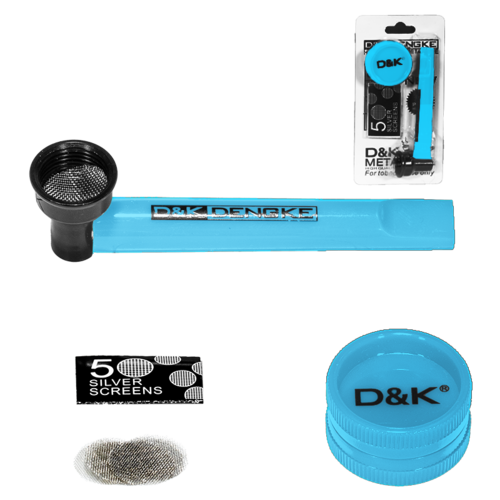 SET PIPA PLASTICO COLOR AZUL 90MM + REJILLA + GRINDER 30MM