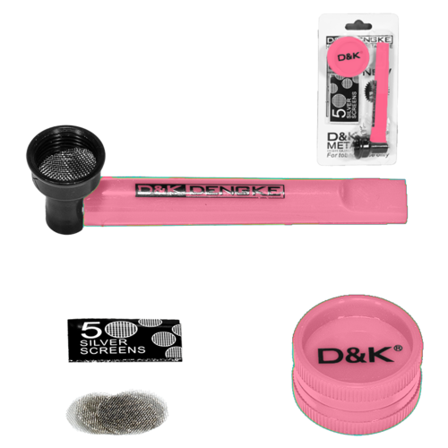 SET PIPA PLASTICO COLOR ROSA 90MM + REJILLA + GRINDER 30MM