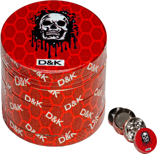 GRINDER METAL CALAVERA ROJO 40MM 4P