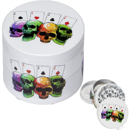 GRINDER METAL BLANCO CALAVERAS ASES 40MM 4PARTES