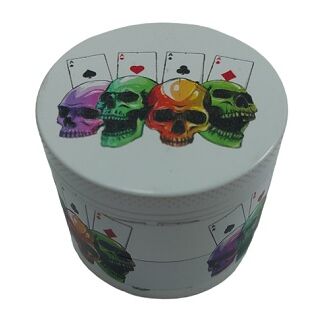 GRINDER METAL BLANCO CALAVERAS ASES 40MM 4PARTES