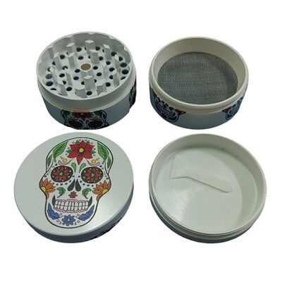 GRINDER METAL BLANCO CALAVERA CATRINA 40MM 4PARTES