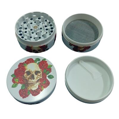 GRINDER METAL BLANCO CALAVERA ROSAS 40MM 4PARTES