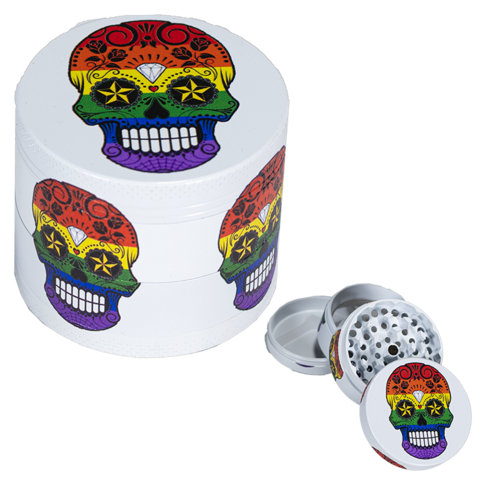 GRINDER METAL BLANCO CALAVERA ORGULLO 40MM 4PARTES