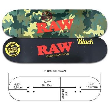 RAW SKATEBOARD CAMO & BLACK