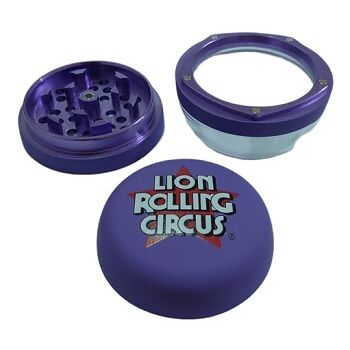 LION ROLLING CIRCUS GRINDER METAL/CRISTAL 60MM 3 PARTES TORA TORA (MORADO)