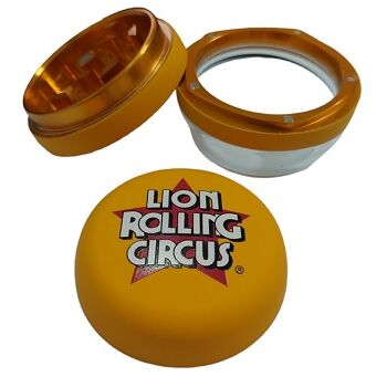 LION ROLLING CIRCUS GRINDER METAL/CRISTAL 60MM 3 PARTES MR TRAMPOLINE (NARANJA)