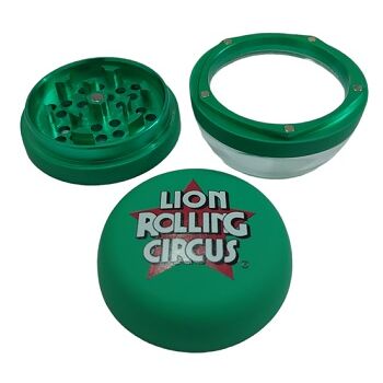 LION ROLLING CIRCUS GRINDER METAL/CRISTAL 60MM 3 PARTES RUBY (VERDE)