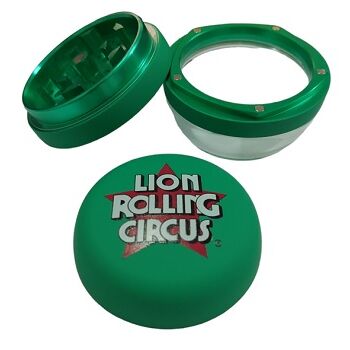 LION ROLLING CIRCUS GRINDER METAL/CRISTAL 60MM 3 PARTES RUBY (VERDE)