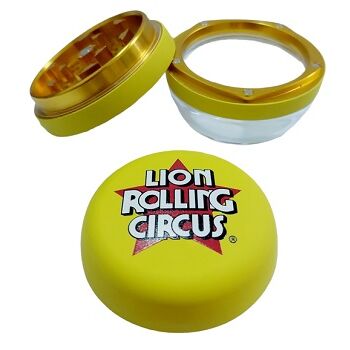 LION ROLLING CIRCUS GRINDER METAL/CRISTAL 60MM 3 PARTES EDGAR (AMARILLO)