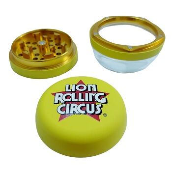 LION ROLLING CIRCUS GRINDER METAL/CRISTAL 60MM 3 PARTES EDGAR (AMARILLO)