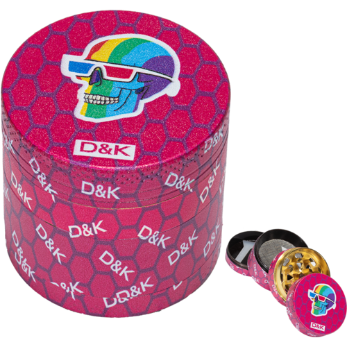 GRINDER METAL CALAVERA ROSA 40MM 4P