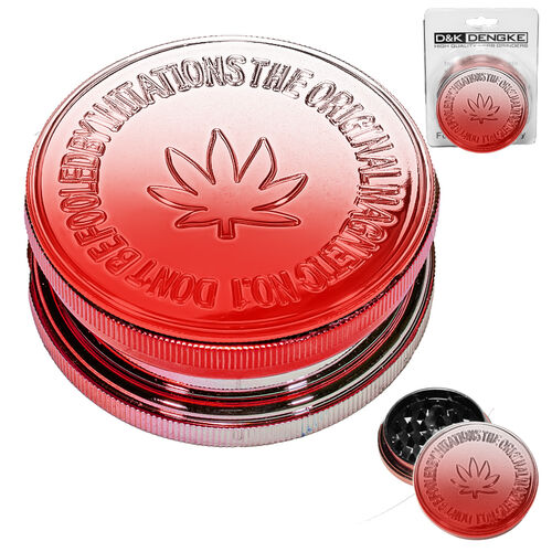 GRINDER PLASTICO COLOR METALIZADO ROJO BLANCO 60MM