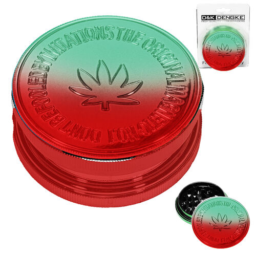 GRINDER PLASTICO COLOR METALIZADO ROJO VERDE 60MM