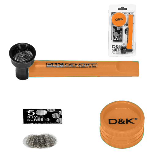 SET PIPA PLASTICO COLOR NARANJA 90MM + REJILLA + GRINDER 30MM