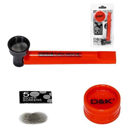 SET PIPA PLASTICO COLOR ROJO 90MM + REJILLA + GRINDER 30MM