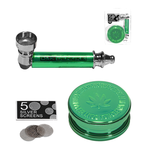 PIPA METAL VERDE 80MM + GRINDER PLASTICO 60MM