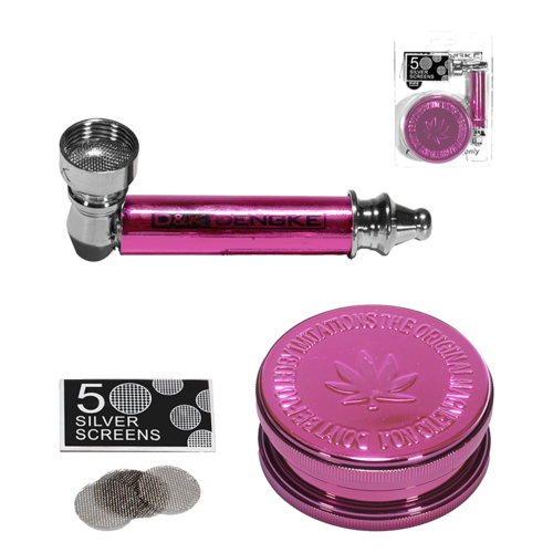 PIPA METAL MORADO 80MM + GRINDER PLASTICO 60MM