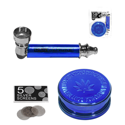 PIPA METAL AZUL 80MM + GRINDER PLASTICO 60MM