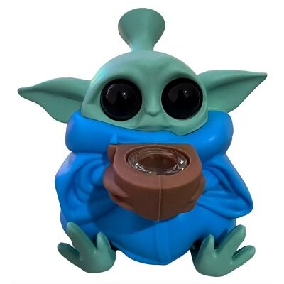 BONG SILICONA "BABY YODA" COLOR LISO ( VARIADOS SEGÃN DISPONIBILIDAD)