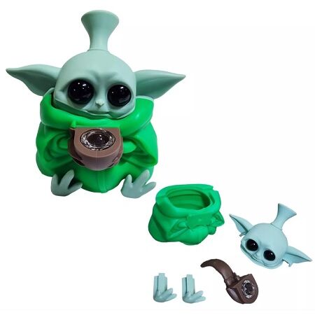 BONG SILICONA "BABY YODA" COLOR LISO ( VARIADOS SEGÃN DISPONIBILIDAD)