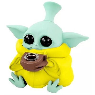 BONG SILICONA "BABY YODA" COLOR LISO ( VARIADOS SEGÃN DISPONIBILIDAD)