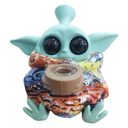 BONG SILICONA "BABY YODA" COLOR ESTAMPADO (VARIADOS SEGÚN DISPONIBILIDAD)