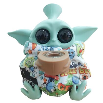 BONG SILICONA "BABY YODA" COLOR ESTAMPADO (VARIADOS SEGÚN DISPONIBILIDAD)