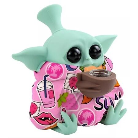 BONG SILICONA "BABY YODA" COLOR ESTAMPADO (VARIADOS SEGÚN DISPONIBILIDAD)