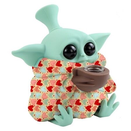 BONG SILICONA "BABY YODA" COLOR ESTAMPADO (VARIADOS SEGÚN DISPONIBILIDAD)