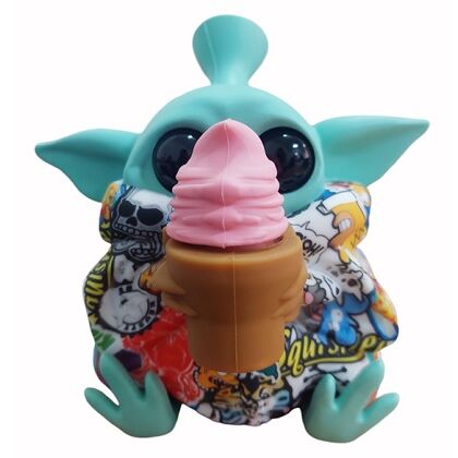 BONG SILICONA "BABY YODA" HELADO COLOR ESTAMPADO (VARIADOS SEGÃN DISPONIBILIDAD)