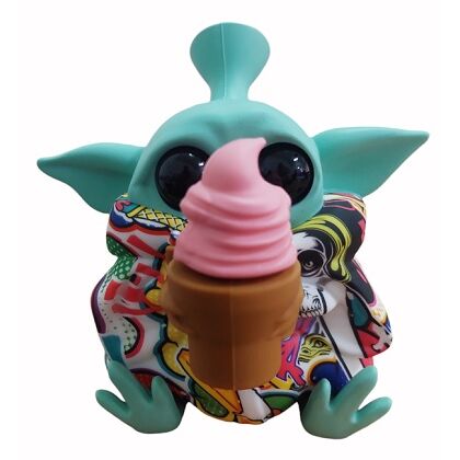 BONG SILICONA "BABY YODA" HELADO COLOR ESTAMPADO (VARIADOS SEGÃN DISPONIBILIDAD)