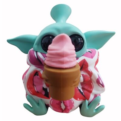 BONG SILICONA "BABY YODA" HELADO COLOR ESTAMPADO (VARIADOS SEGÃN DISPONIBILIDAD)