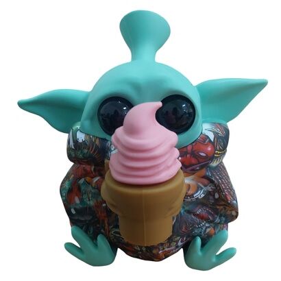 BONG SILICONA "BABY YODA" HELADO COLOR ESTAMPADO (VARIADOS SEGÃN DISPONIBILIDAD)