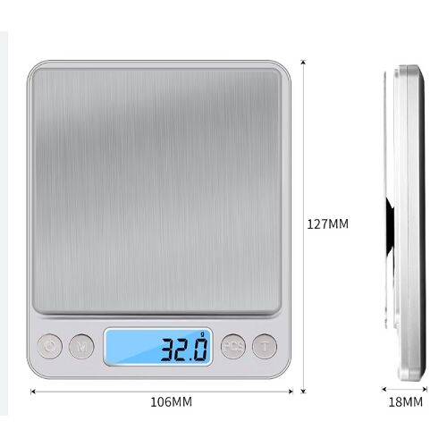 BASCULA PRECISIÓN SUPERIOR MINI DIGITAL PLATFORM SCALE 0.01 X 500GR (MOD I-2000)