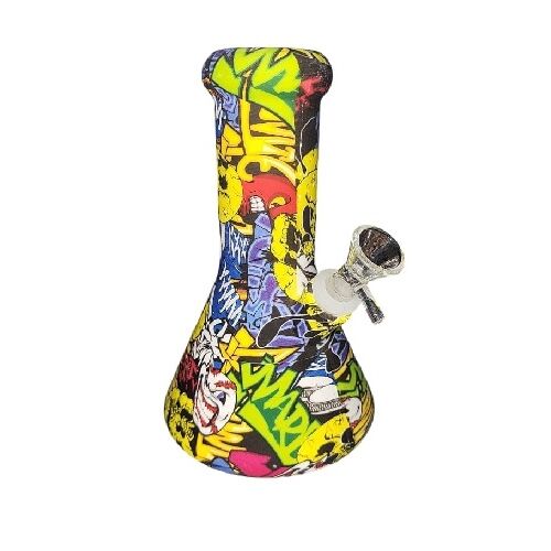 BONG DE SILICONA 20CM (ESTAMPADOS VARIADOS SEGÚN DISPONIBILIDAD)