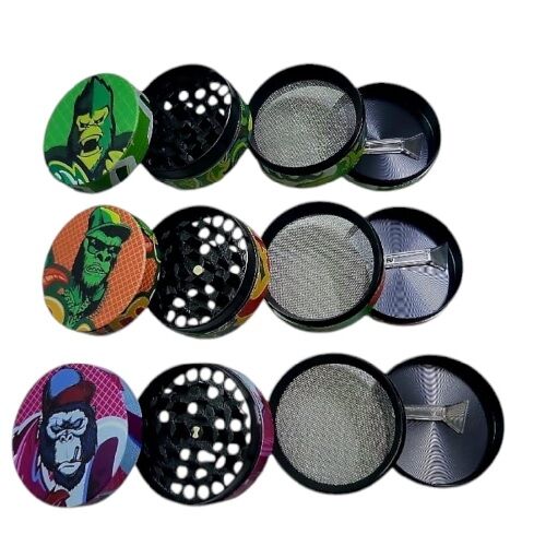 GRINDER METAL 40MM 4 PARTES GORILLA (DISEÑOS VARIADOS SEGÚN DISPONIBILIDAD)