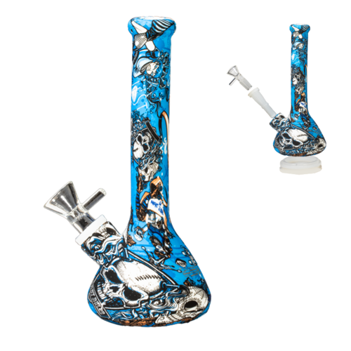 BONG DE SILICONA 19CM (ESTAMPADOS VARIADOS SEGÚN DISPONIBILIDAD)