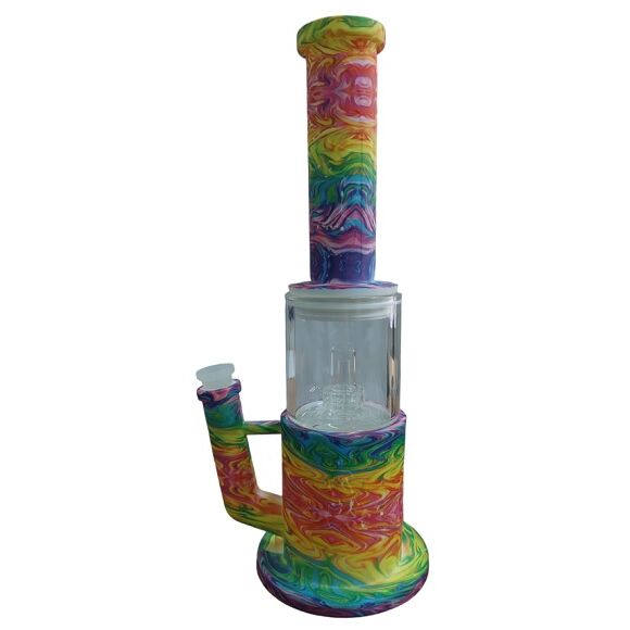 BONG SILICONA Y CRISTAL 35CM (DISEÃOS VARIADOS SEGÃN DISPONIBILIDAD)