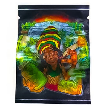 BOLSA ZIP ALUMINIO 1.5GR "RASTA MAN" (50 UNIDADES)