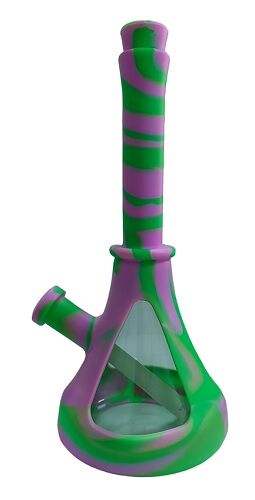 BONG SILICONA CRISTAL 25CM (COLORES VARIADOS SEGÚN DISPONIBILIDAD)